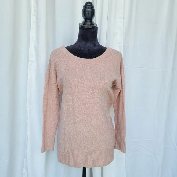NWT French Connection Urban Flossy Sweater Cinder Rose Pink Scoop Back XS - Picture 7 of 14